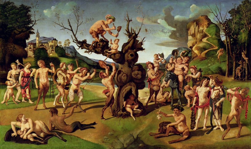 “Bacchus’un Balı Keşfi” Piero di Cosimo, 1499